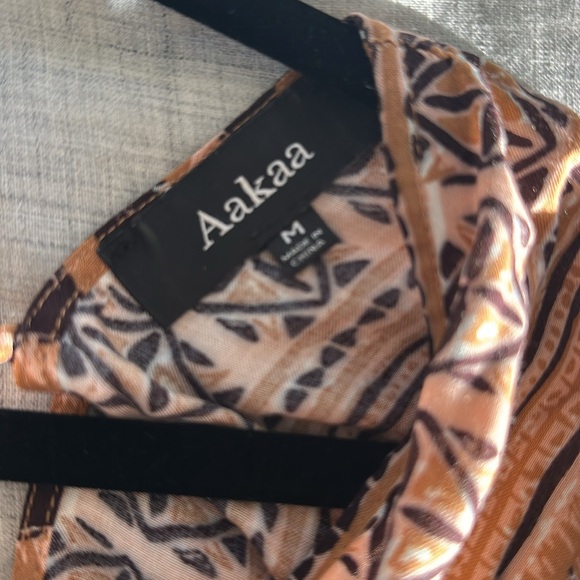 Aakaa Bohemian Brown Patterned Dress Size Medium - Picture 5 of 5
